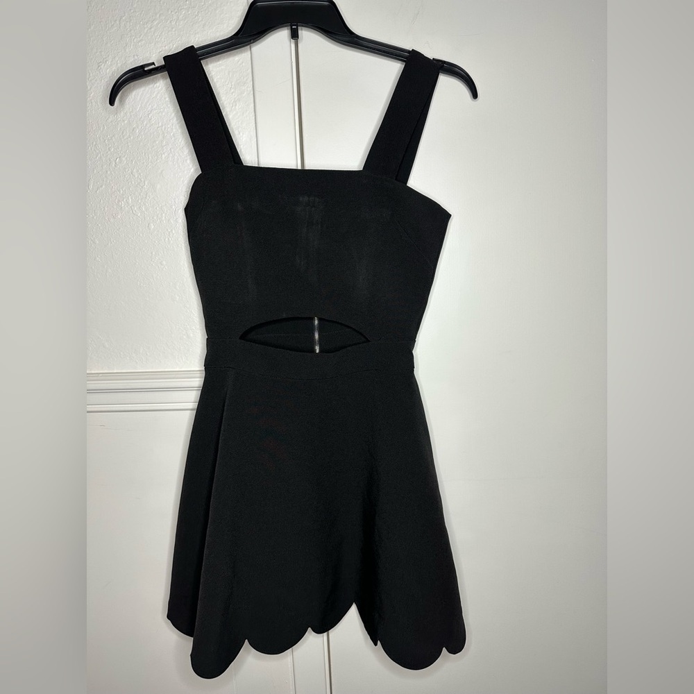 English Factory Black Scalloped Hem Dress size S